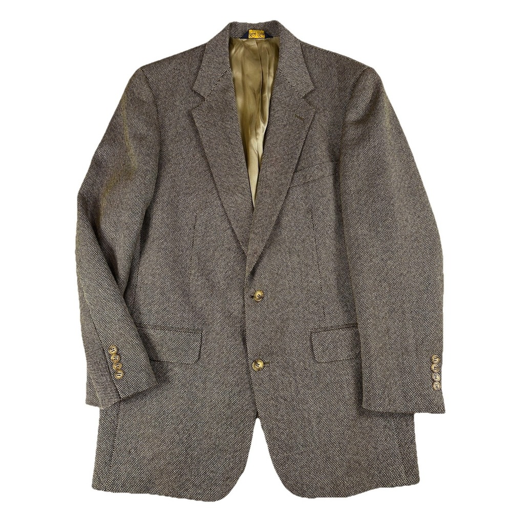 Brooks Brothers Tweed Wool Blazer Men's Sz 41 L Brown EUC